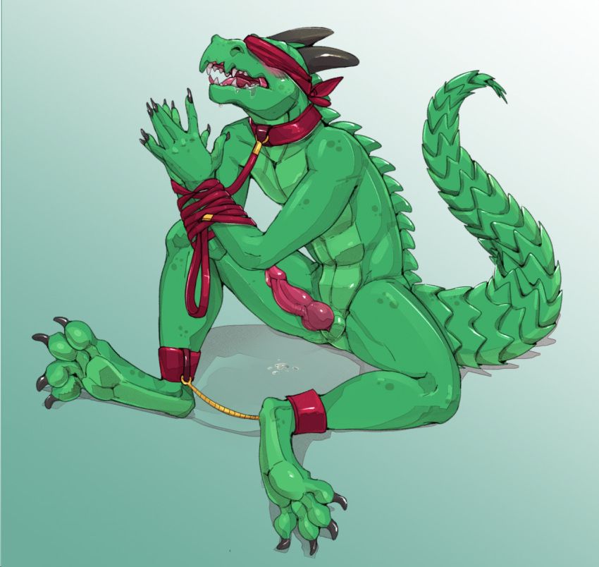 deessel, animal_genitalia, anthro, blindfold, bodily_fluids