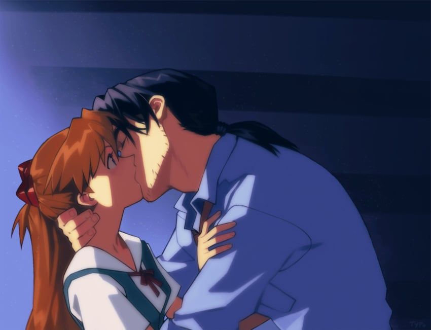 asuka_langley_sohryu, ryoji_kaji, neon_genesis_evangelion, optionaltypo, adult_and_teenager