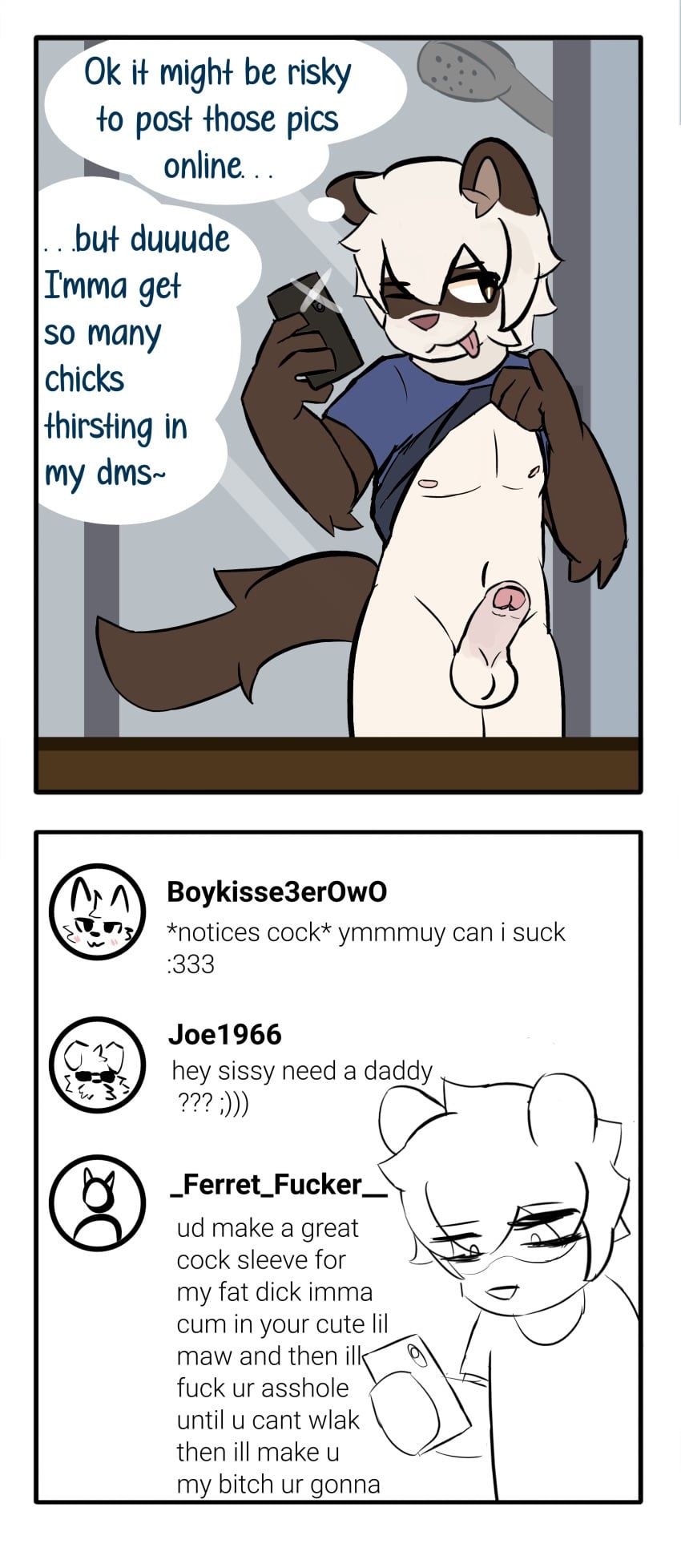 silly_cat_(mauzymice), age_difference, anthro, balls, bathroom