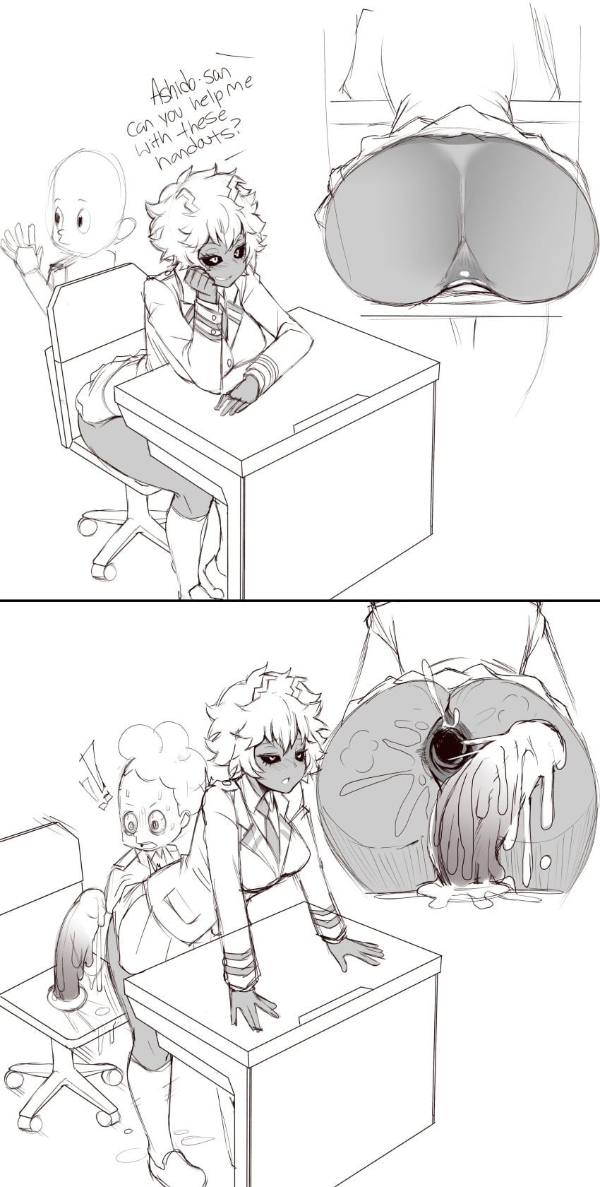 mina_ashido, minoru_mineta, my_hero_academia, standby, 1girls