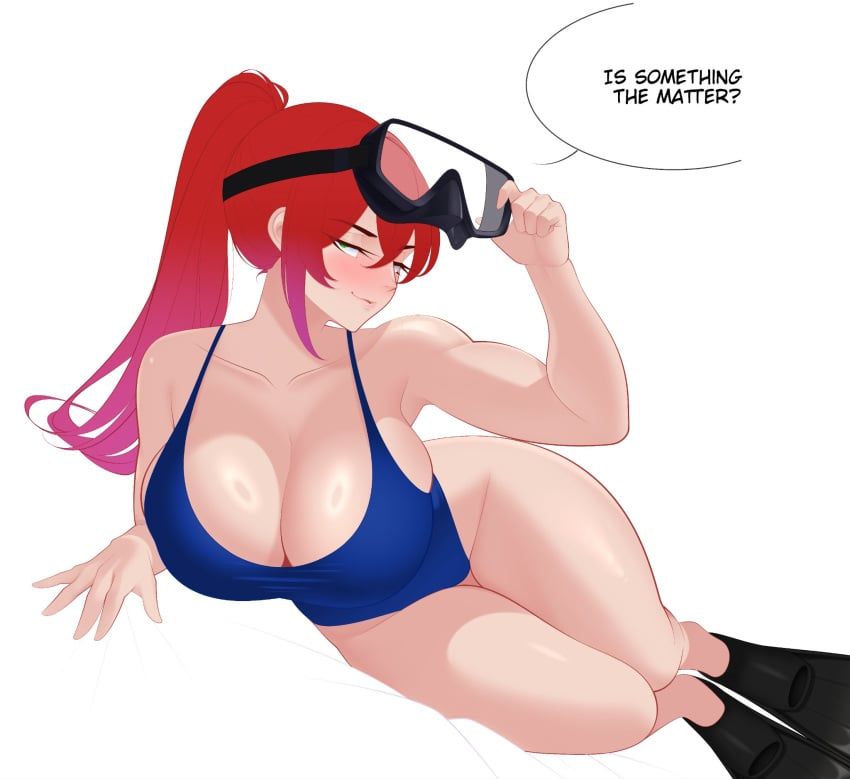 pyrrha_nikos, rwby, art_valkyrie, 1girls, blush