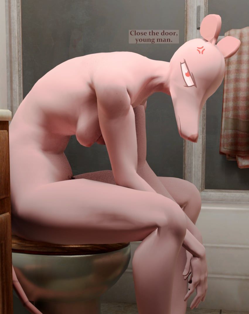 3drats, angry, annoyed, anthro, bathroom