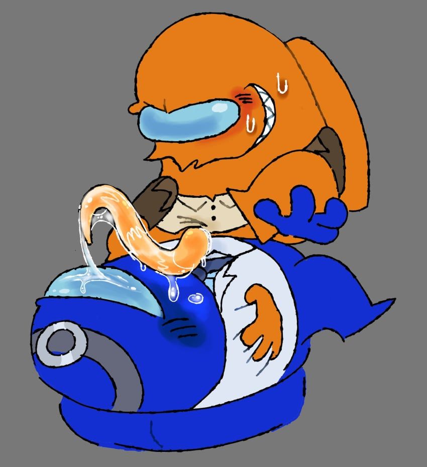 blue_(among_us), orange_(among_us), among_us, among_us_(series), cum