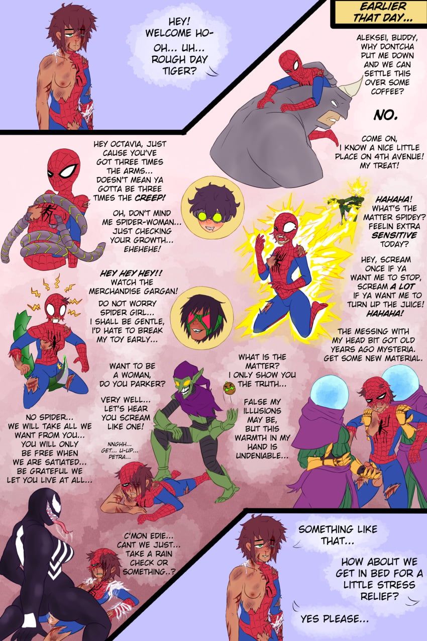 doctor_octopus, eddie_brock, electro_(marvel), green_goblin, mac_gargan