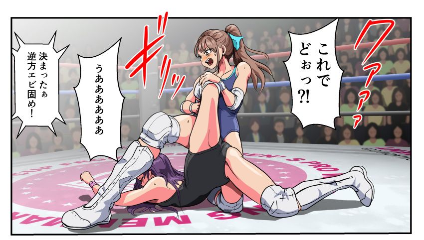 original_characters, original, menmaru, 2girls, audience