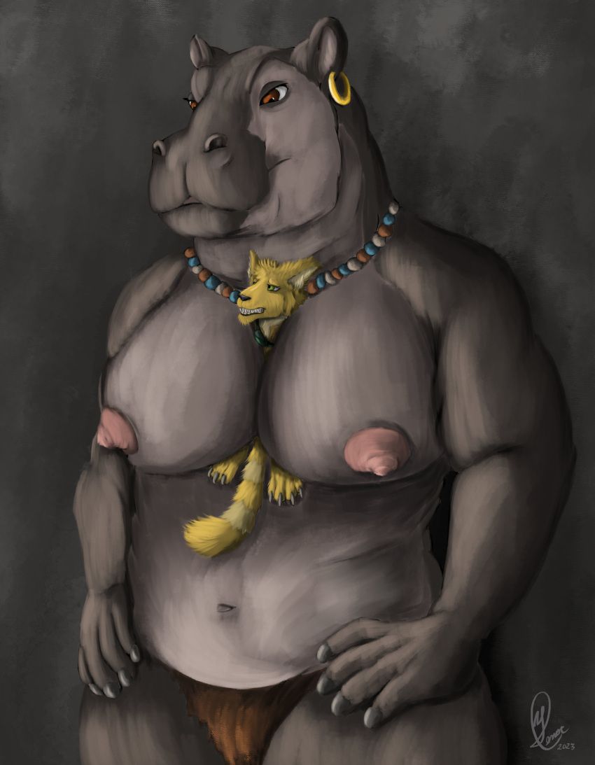 yenocwolf, anthro, befitu, big_breasts, bottomwear