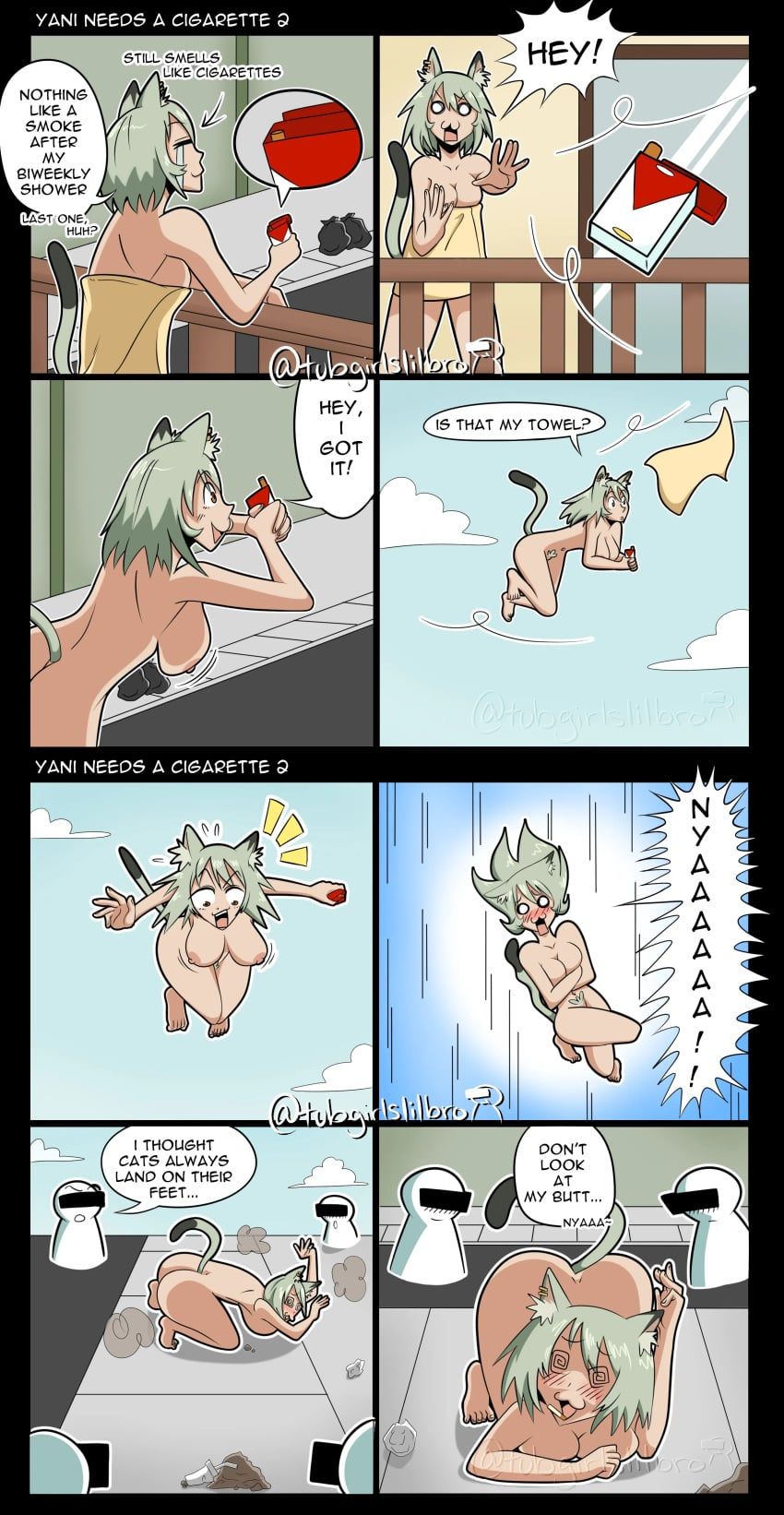 yani_neko_(yani_neko), chainsmoker_cat, yani_neko, tubgirlslilbro, 1girls