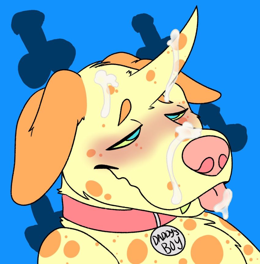 rattdawg, anthro, blush, bodily_fluids, canid