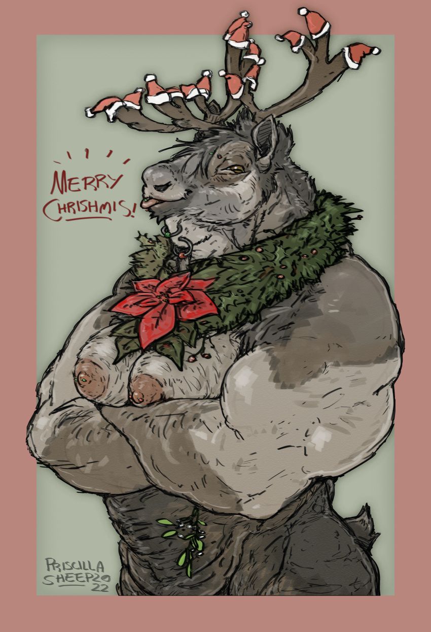 christmas, holidays, priscillasheep, 1girls, anthro
