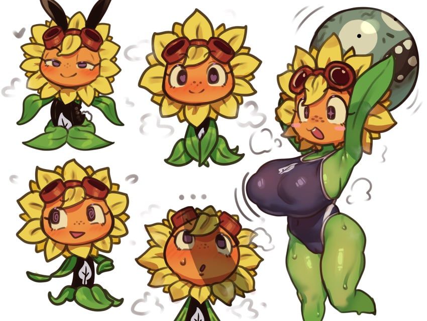 solar_flare_(pvz), sunflower_(pvz), zombie_(pvz), plants_vs_zombies, plants_vs_zombies:_heroes