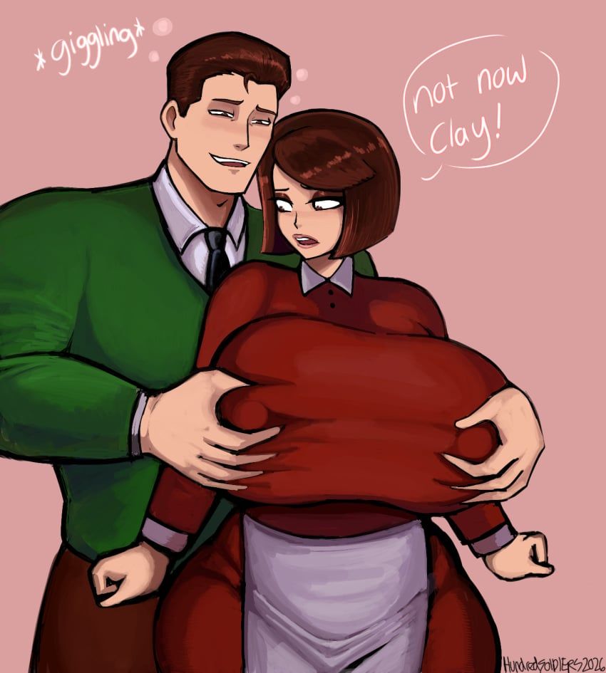 bloberta_puppington, clay_puppington, moral_orel, kinkysoldiers, 1girl1boy