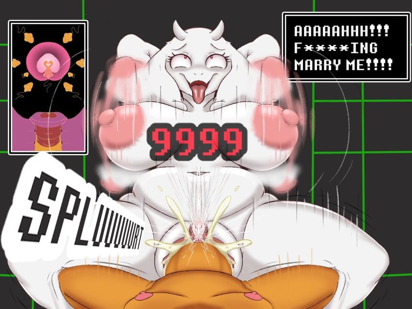 toriel, undertale, undertale_(series), amamizu_sl, ahegao