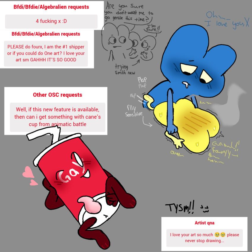 canes_cup_(animatic_battle), four_(bfb), x_(bfb), animatic_battle, battle_for_dream_island