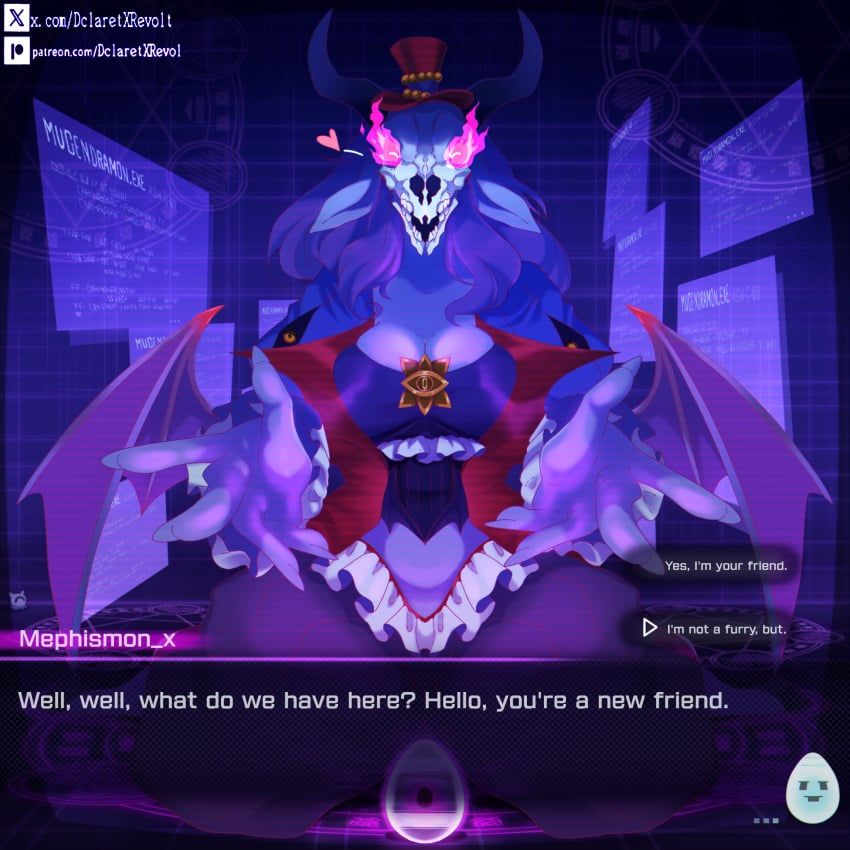 mephistomon, digimon, dclaret, 1girls, demon_girl