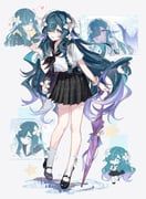 vodyanitsa_(genshin_impact), vodyanitsa_(water_imp)_(genshin_impact), genshin_impact, yajuu, 1girl