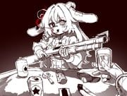 femme_soule, buckshot_roulette, pukey_goddess_shot_trick, rampa93, 1girl