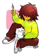 chiikawa_(character), kris_(deltarune), chiikawa, deltarune, utdr_(toby_fox)
