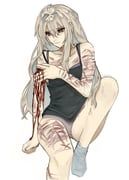 original, coriisz, 1girl, black_dress, bleeding
