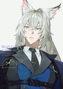 severian_lowell, zenless_zone_zero, rowya, 1boy, animal_ear_fluff