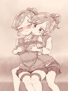 momi_momiji, kimi_no_koto_ga_dai_dai_dai_dai_daisuki_na_100-nin_no_kanojo, orukod, 2girls, arms_behind_back