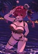 houshou_marine, hololive, zuzuzu_(u_sa_zzz), 1girl, alternate_costume