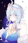 odette_(genshin_impact), genshin_impact, uiqigz, 1girl, bare_shoulders