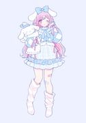 cinnamoroll, ootori_emu, fuwa_fuwa_cinnamoroll, project_sekai, sanrio