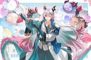 chongyue_(arknights), dusk_(arknights), ji_(arknights), little_ba'jie_(arknights), nian_(arknights)