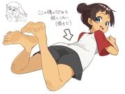 kyan_hina, okinawa_de_suki_ni_natta_ko_ga_hougen_sugite_tsurasugiru, kanno_(kan_save), 1girl, barefoot