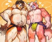 original, ezizekekiel, 2boys, arm_behind_back, arm_up