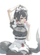 ellen_joe, zenless_zone_zero, eien_001, 1girl, arm_on_own_head