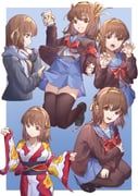 suzumiya_haruhi, suzumiya_haruhi_no_yuuutsu, weiquan, 1girl, :d