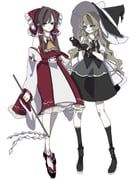 hakurei_reimu, kirisame_marisa, touhou, chantarou, 2girls