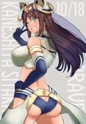 kaneshiya_sitara, alice_gear_aegis, kinsenka, 1girl, ass
