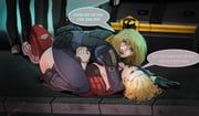 verity_(artofthejackyl), original, artofthejackyl, 2girls, black_nails
