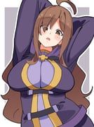 wiz_(konosuba), kono_subarashii_sekai_ni_shukufuku_wo!, noyama_takenoko, 1girl, ahoge