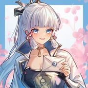 kamisato_ayaka, genshin_impact, yuno_kaihara, 1girl, :d