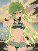 leaf_(black_souls), black_souls, jiagevvv, 1girl, beach