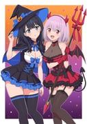 gridman_universe, ssss.gridman, erenshu, 2girls, arm_at_side