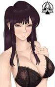 komi_shouko, komi-san_wa_komyushou_desu, dizzle, 1girl, bare_shoulders