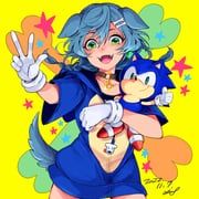inugami_korone, inugami_korone_(sonikoro), sonic_the_hedgehog, hololive, sonic_(series)