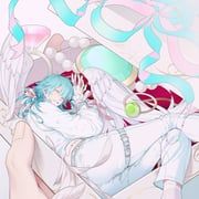 seragaki_aoba, dramatical_murder, miemia, 1boy, aqua_ribbon