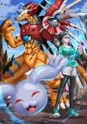 pagumon, rizegreymon, digimon, original, sawa_d