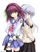 nakamura_yuri, tachibana_kanade, angel_beats!, 2girls, black_skirt