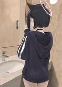 kazusa_(blue_archive), blue_archive, disuto, 1girl, animal_ears