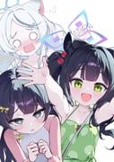 kisaki_(blue_archive), kisaki_(kiki)_(blue_archive), kisaki_(kindergarten_swimsuit)_(blue_archive), kokona_(blue_archive), kokona_(swimsuit)_(blue_archive)