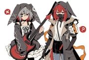 crownslayer_(arknights), shito_alisa, arknights, karaoke_manekineko, mahou_shoujo_no_majo_saiban