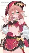 yanfei_(genshin_impact), genshin_impact, funa_(sakana), 1girl, antlers