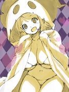 muramasa_mikado, 1girl, :d, animal_hood, breasts