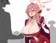 aru_(blue_archive), aru_(dress)_(blue_archive), sensei_(blue_archive), blue_archive, billmors